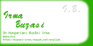 irma buzasi business card