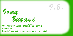 irma buzasi business card